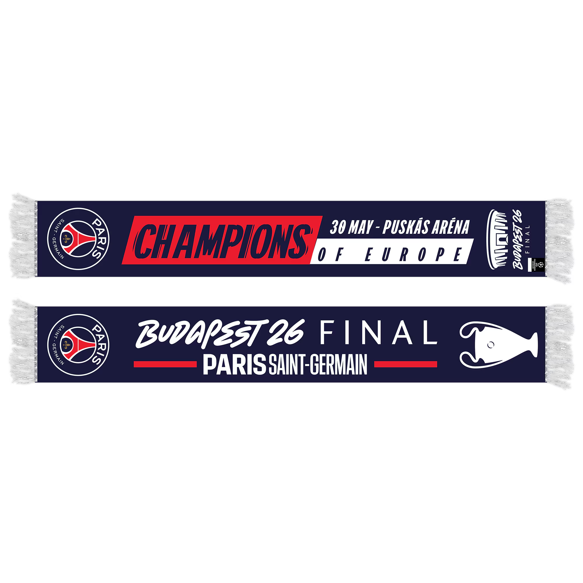 Écharpe PSG Champions d'Europe 2026 - Bleu