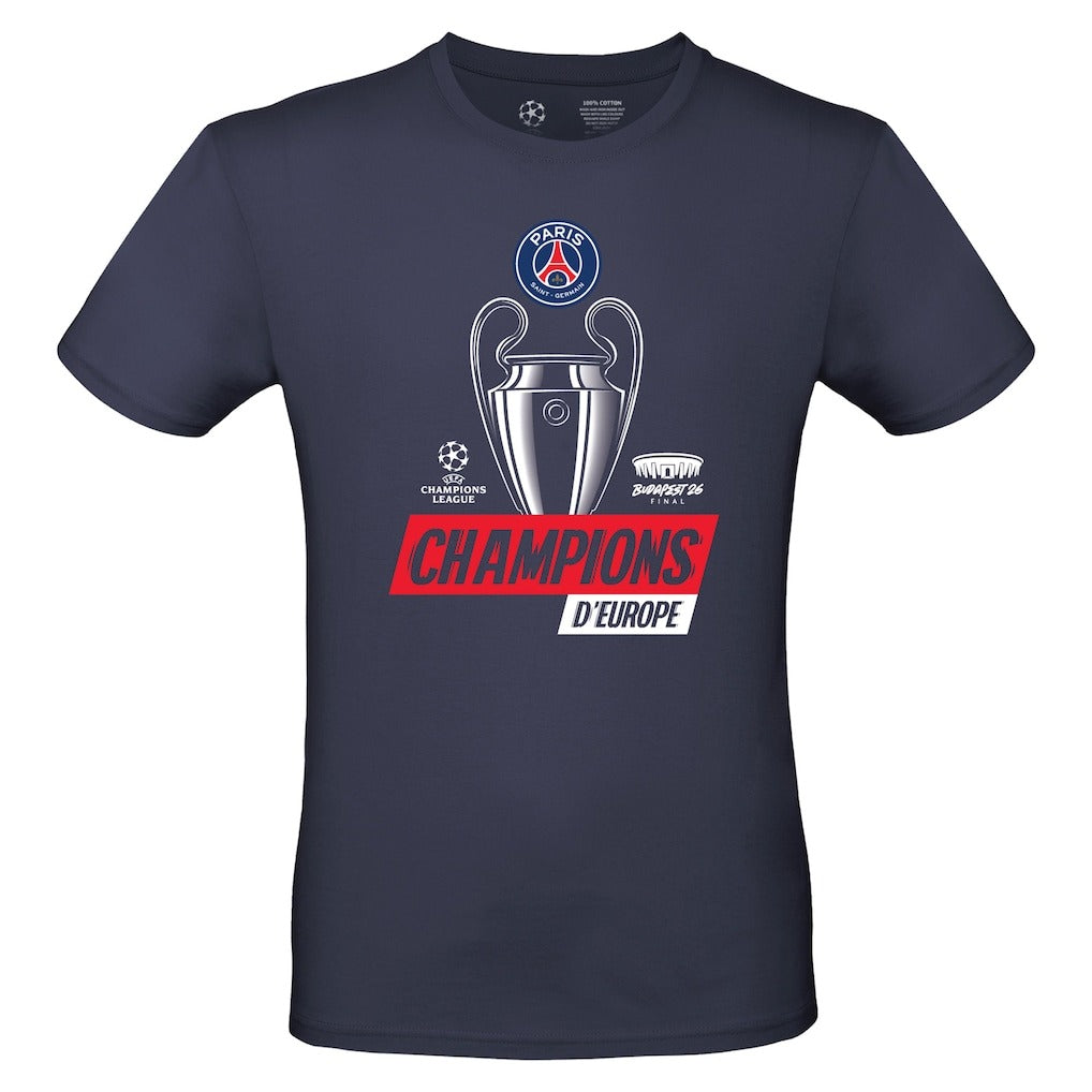 T-Shirt PSG Champions d'Europe 2026 - Bleu